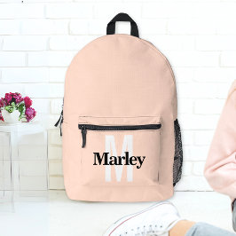 Mochila Impresa Nombre personalizado moderno negrita Rubor rosa