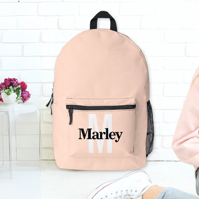 Mochila Impresa Nombre personalizado moderno negrita Rubor rosa (Subido por el creador)