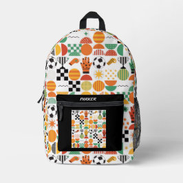 Mochila Impresa Nombre personalizado moderno patrón impreso de fút