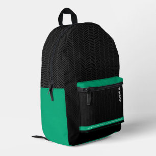 Mochila Impresa Nombre personalizado negro moderno