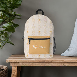 Mochila Impresa Nombre personalizado neutral bohemio