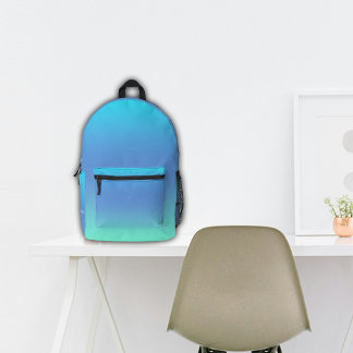 Mochila Impresa Nombre personalizado Ombre azul de la escuela
