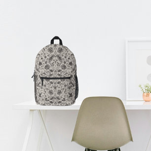 Mochila Impresa Nombre personalizado para botánicos grises de otoñ