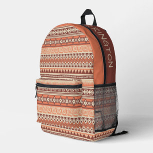 Mochila Impresa Nombre personalizado Patrón azteca tribal
