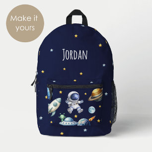Mochila Impresa Nombre personalizado Planetas espaciales astronaut