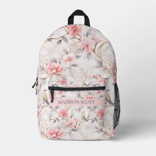 Mochila Impresa Nombre personalizado Rosa Floral