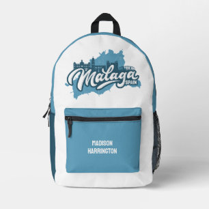 Mochila Impresa Nombre personalizado / Texto Málaga España
