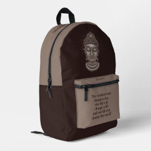 Mochila Impresa Nombre personalizado y texto Cotización de Buda