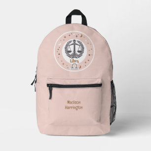 Mochila Impresa Nombre personalizado Zodiac Rótulo Libra