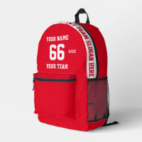 Nombre rojo blanco personalizado, número, deporte 