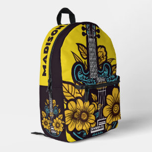 Mochila Impresa Nombre y color personalizados Ukulele