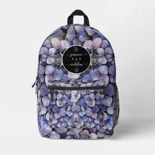 Mochila Impresa Nombres Clásicos de Pareja Floral Negro Malhumorad