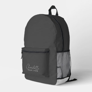Mochila Impresa Nombres personalizados modernos tonos grises