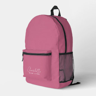 Mochila Impresa Nombres personalizados modernos tonos rosados