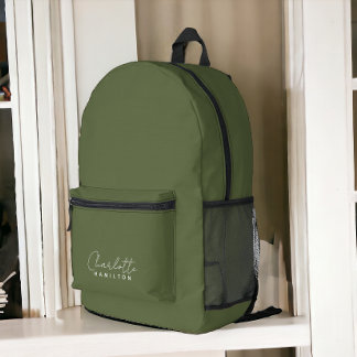 Mochila Impresa Nombres personalizados modernos tonos verdes