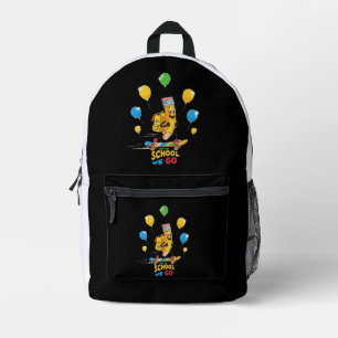 Mochila Impresa Nos Vamos a la Escuela   Lápiz de Dibujos Animados