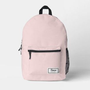Mochila Impresa Nostalgia Americana   Diseño Mínimo Clásico Rosa