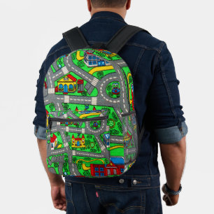 Mochila Impresa nostalgia de los 90, Pista alfombra Coche Carreter