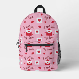 Mochila Impresa Notas de amor y corazones rosados románticos de Sa