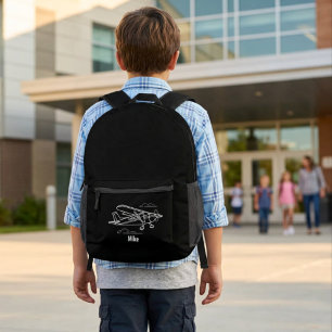 Mochila Impresa Nube de Avión Regreso a la Escuela Niño Aviación P