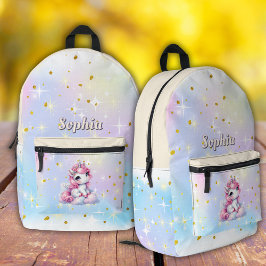 Mochila Impresa Nube mágica unicornio destello pastel