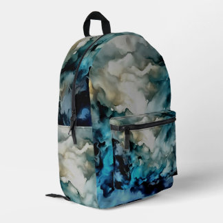 Mochila Impresa Nubes de tormenta y corrientes oceánicas Arte abst