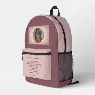 Mochila Impresa Nuestra Señora de Guadalupe 1531 con oración