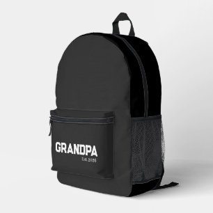 Mochila Impresa Nuevo abuelo estableció fecha de establecimiento