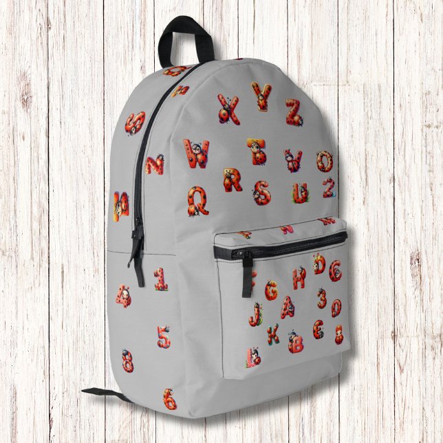 Mochila Impresa Números de letras de parásitos rojas recortadas Pa (Subido por el creador)