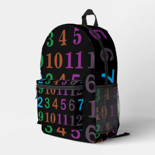 Mochila Impresa Números de Matemáticas Coloridos De Regreso a la E