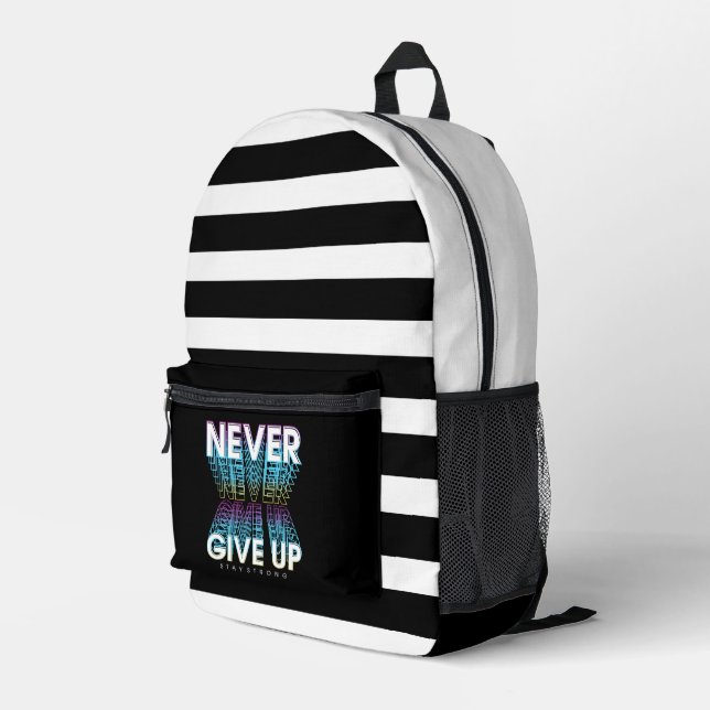 Mochila Impresa Nunca te rindas, quédate fuerte (Esquina derecha trasera )