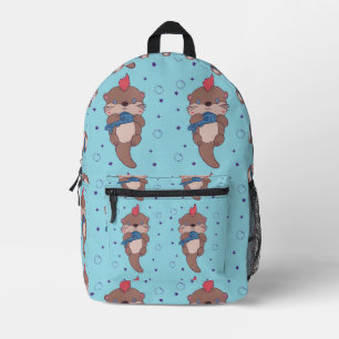 Mochila Impresa Nutria de mar de rock punk con pescado Arte dive
