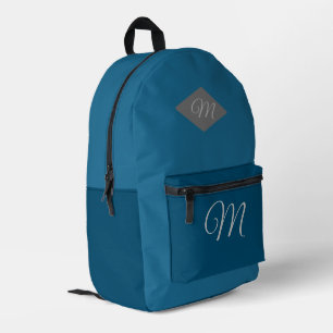 Mochila Impresa Océano-azul monogramado de dos tonos