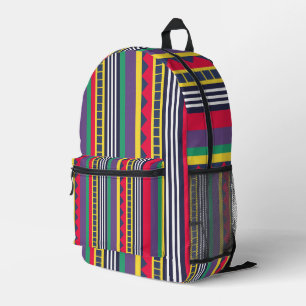 Mochila Impresa Ochenta Coloridas Rayas Patrón Ochenta
