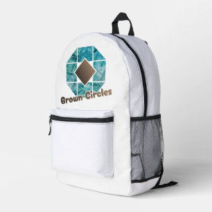 Mochila Impresa Octagon abstracto con Plaza Marrón y Ci Opuesta