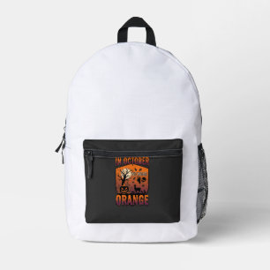 Mochila Impresa Octubre Nosotros Llevamos Naranja Halloween Calaba