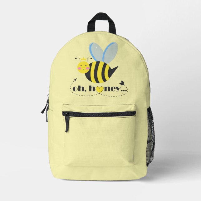 Mochila Impresa Oh Honey Valentines reina Bee personaje con tiara (Anverso)