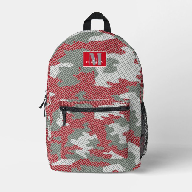 Mochila Impresa Ohio State Scarlet & Gray Camo Printed  (Anverso)