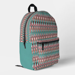 Mochila Impresa Ola de patrón moda multicolor retro
