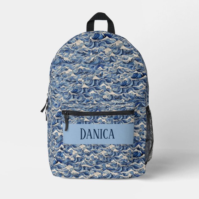 Mochila Impresa Olas Azules (Anverso)