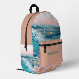 Mochila Impresa Olas azules en la playa