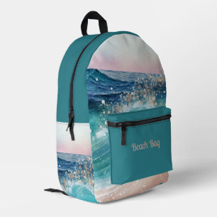 Mochila Impresa Olas azules en la playa