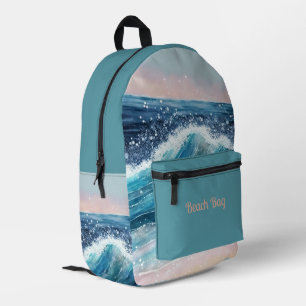 Mochila Impresa Olas azules en la playa