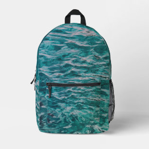 Mochila Impresa Olas de Océano Esmeralda