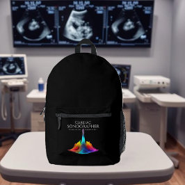 Mochila Impresa Olas de ultrasonido coloreadas por sonógrafos card