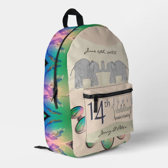 Mochila Impresa Olimpiadas del 14° Aniversario de Marfil (Esquina izquierda trasera)
