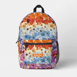 Mochila Impresa Ombre de flores prepulsadas de color vintage perso