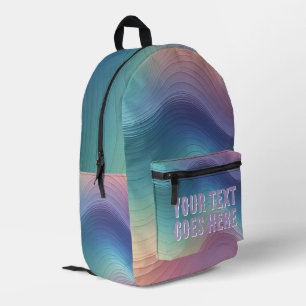 Mochila Impresa onda de arcoíris ombre colorido su texto aquí