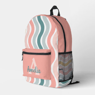 Mochila Impresa Onda de coral personalizada minimalista