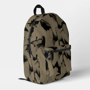 Mochila Impresa Ondas de negro y marrón